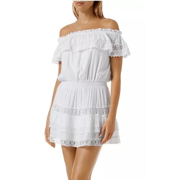 Melissa Odabash NWT White Dress Swimwear mosalma salma dress lace detail ruffle - Picture 3 of 16